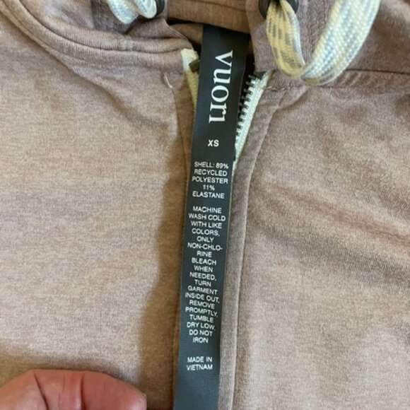 Vuori Performance Women’s DreamKnit Hoodie Light Heathered Mauve Luxe XS - Picture 3 of 4